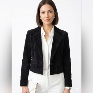 Cropped Black Women's Blazer Jacket